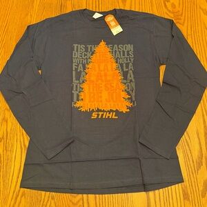 Stihl Men's Christmas Dark Blue Long Sleeve Tee